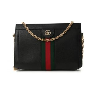 Gucci Black Leather Medium Ophidia Chain Shoulder Bag